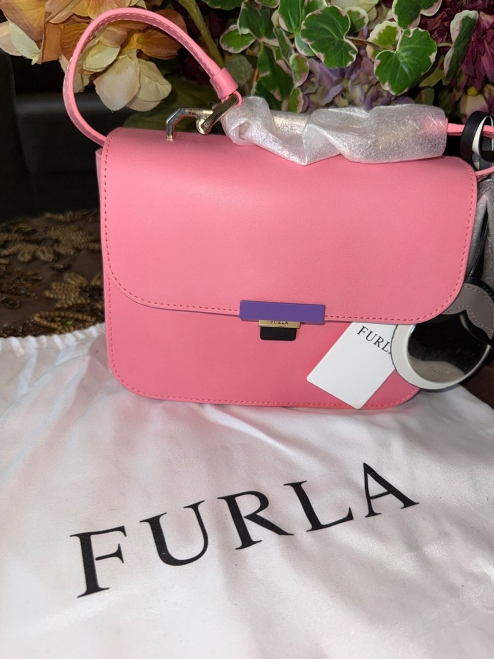 Furla Bubblegum Pink Leather Top-Handle Crossbody